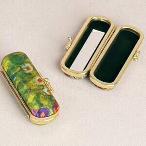 Artist Inspired Lipstick Case w/ Mirror | Klimt Flower Farm